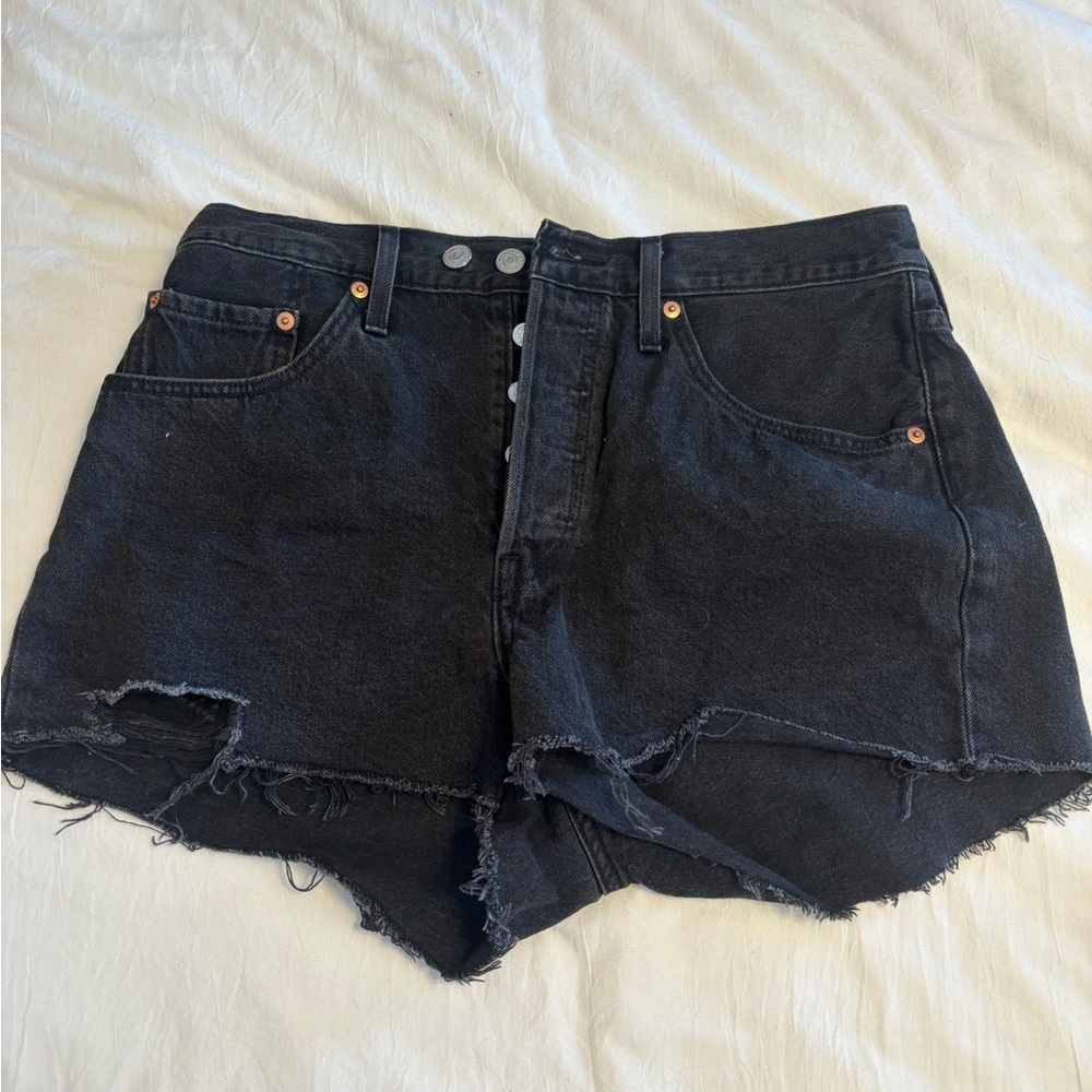 Levi's Black Distressed Women's Shorts